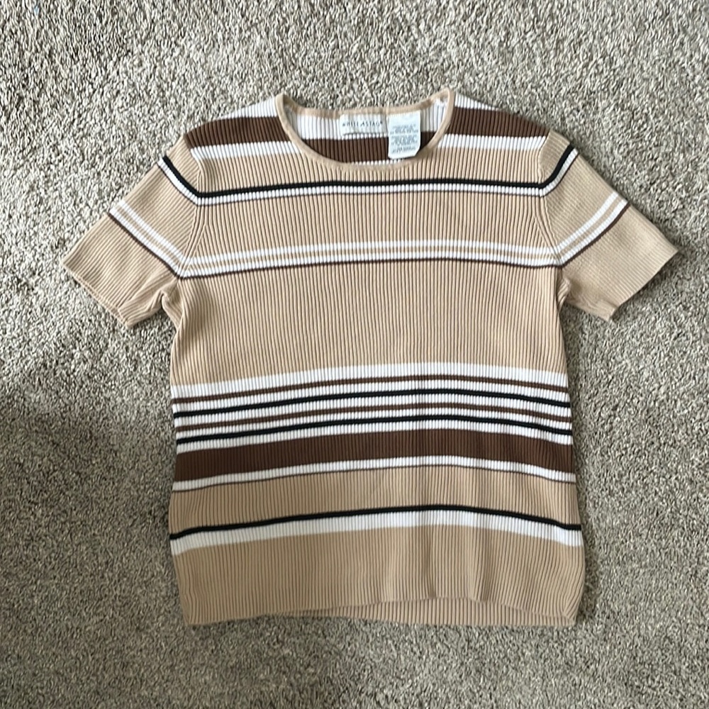 Striped beige and brown top